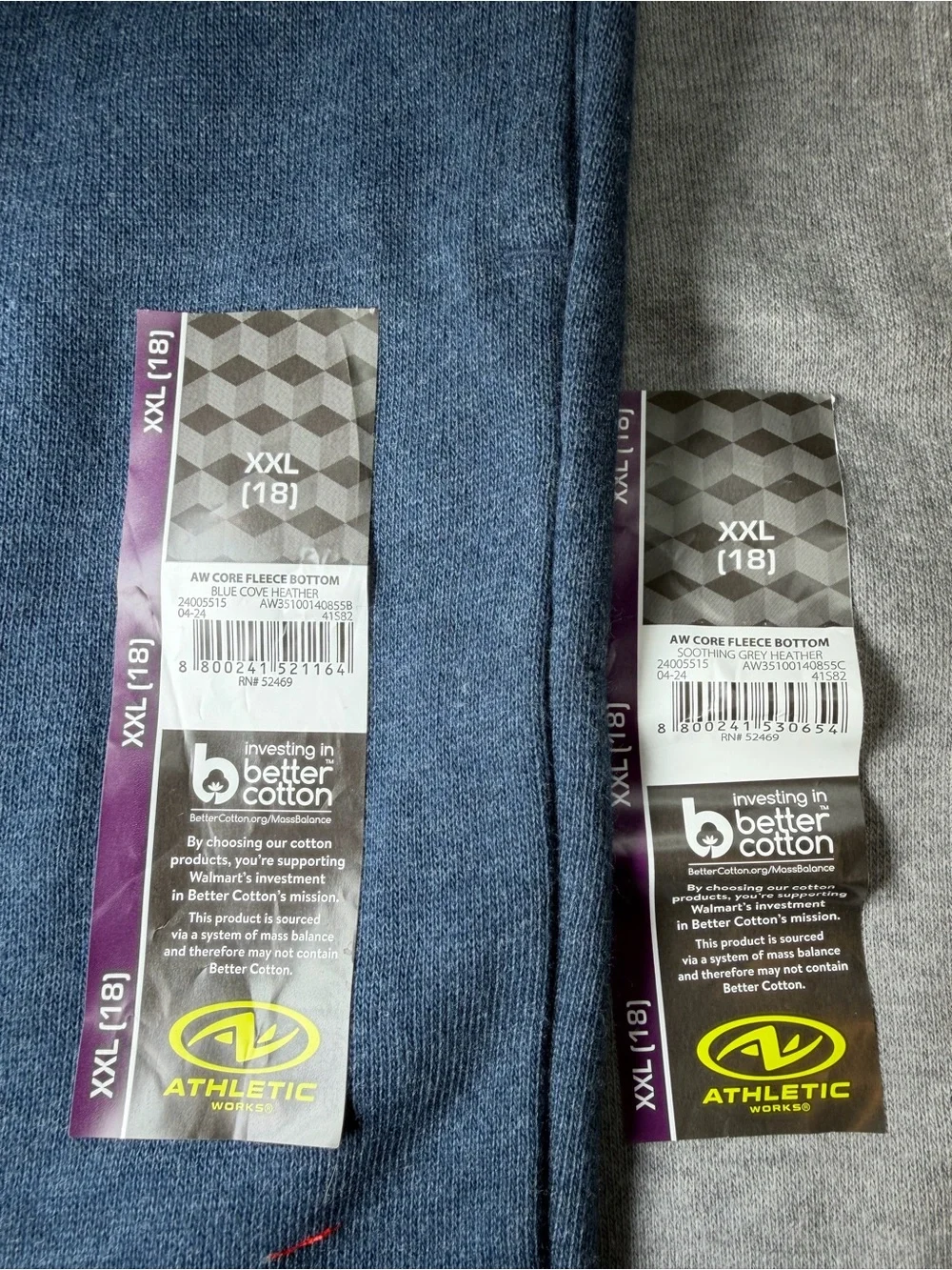 Boys Athletic Works Fleece Joggers BetterCotton XXL (18)